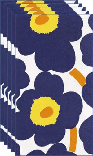 Marimekko | יוניקו אדום וצהוב | סט מפיות נייר פרימיום 32pc | 2 חבילות של מפיות אורחים/מזנון של 16 יחידות | מיוצר